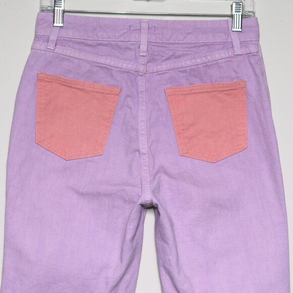 STAUD Lilac Purple 100% Cotton "Blonde Pants Orchid Rose" Jeans Women's Size 26 - Picture 6 of 10